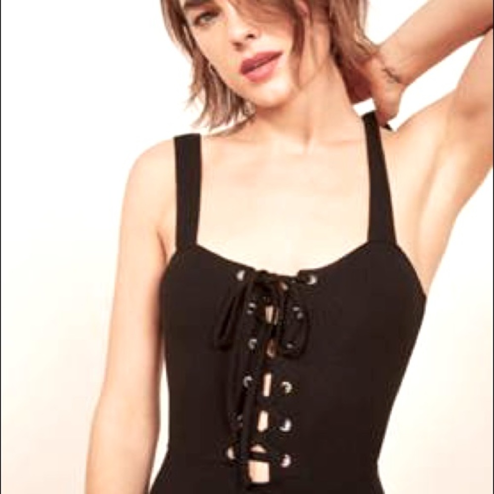 Reformation Sleeveless Tie-up Midi Dress